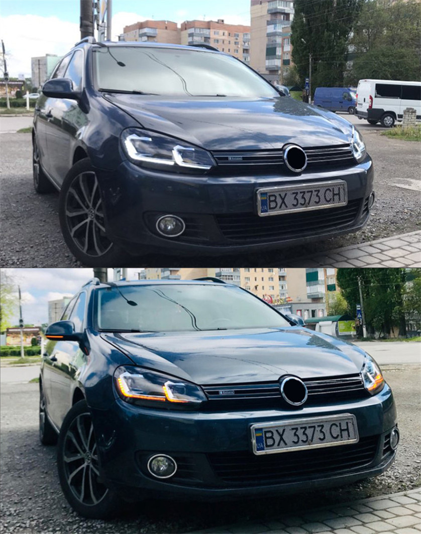 Car Lights For Golf 6 MK6 Jetta 2009-2012 Headlights Variant Golf6 LED Dual Beam Lens Headlights Daily Turn Siganl Lamp