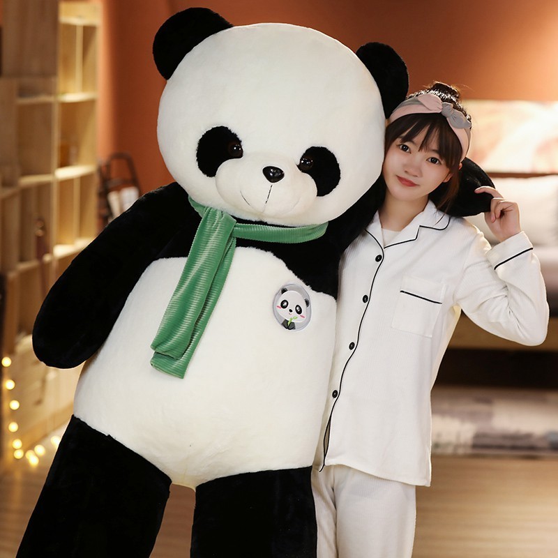 95cm Cute Baby Big Giant Scarf Panda Bear Plush Stuffed Animal Doll Animals Toy Pillow Cartoon Kawaii Dolls Girls Lover Gifts 220409