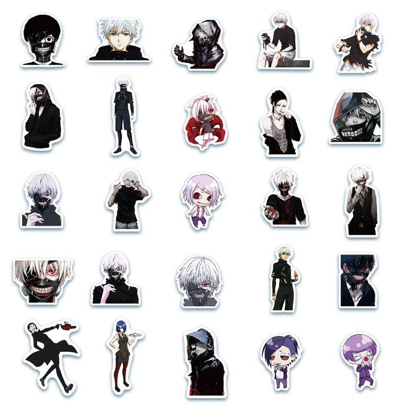 50Pcs/Lot Classic Anime Tokyo Ghoul stickers Graffiti Sticker Decoration Suitcase Skateboard Waterproof PVC Sticker