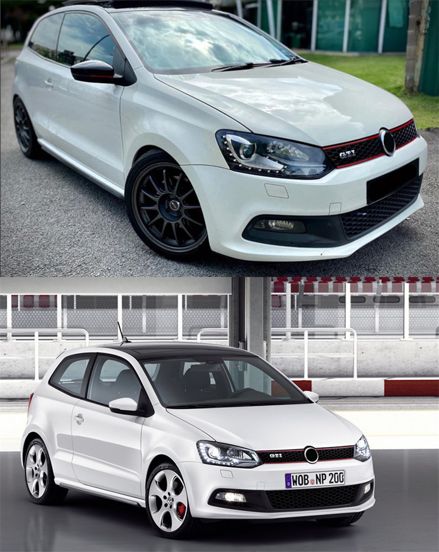 2 PCS Car Lights automotive Parts For VW POLO 20 11-20 18 GTI Type Modification Head lamps LED Headlight LED Dual Projector Goods