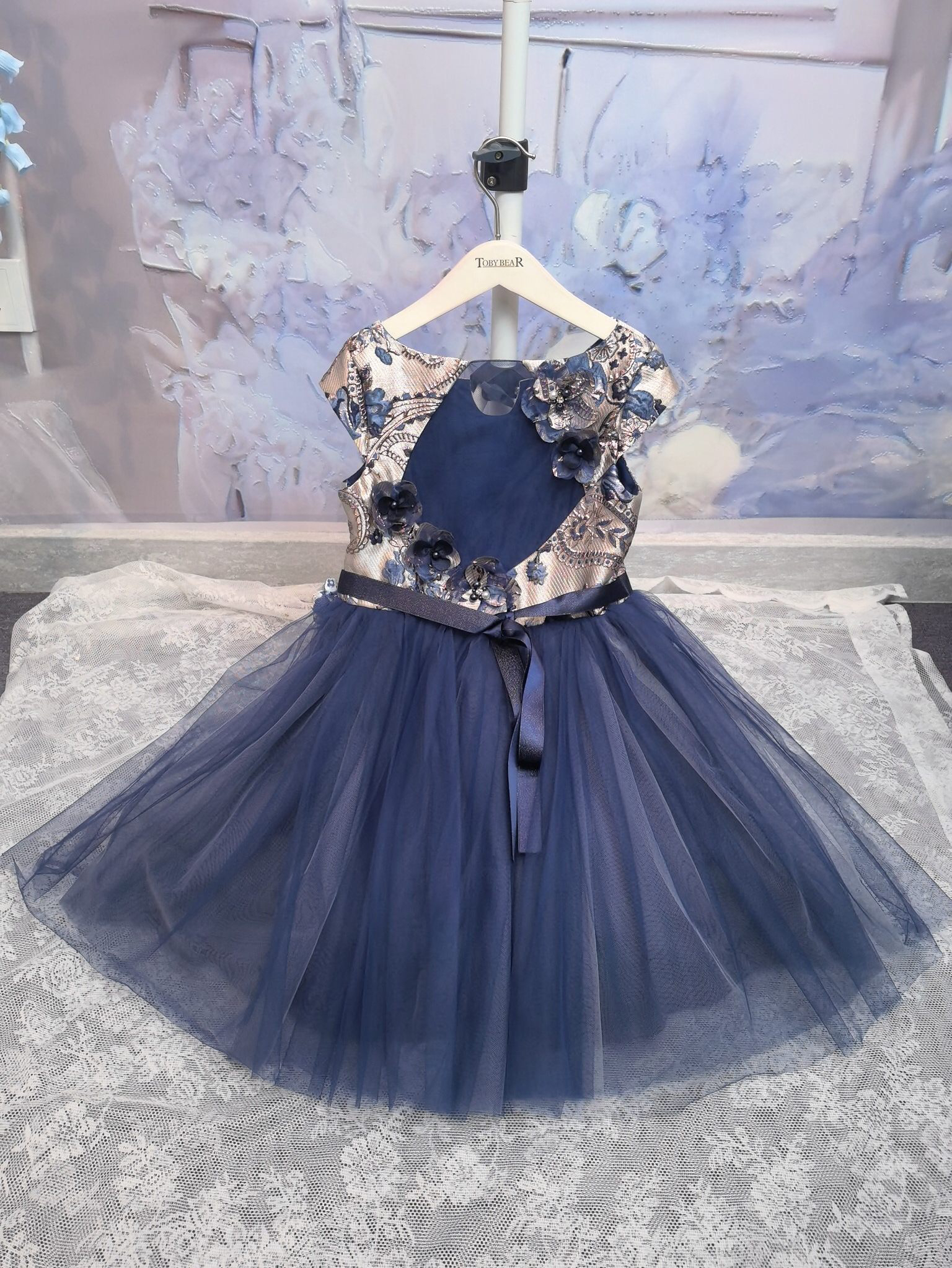 customized style Kids Girls Wedding Dress Baby Girl Sequined Flowers Dresses Fashion Children clothing high quality h