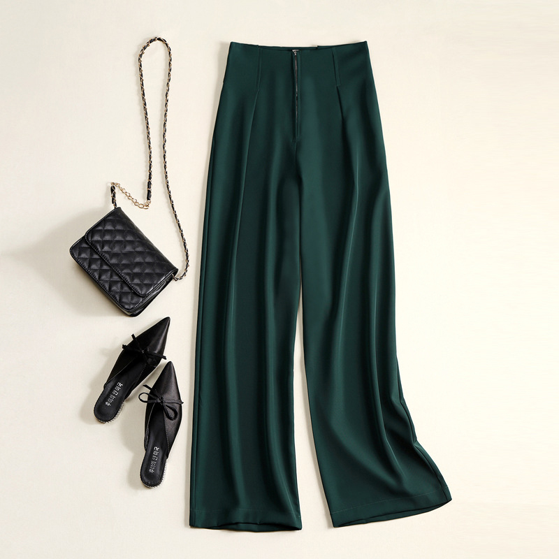 Spring Women Pants Casual High Waist Long Female Trousers Outwear Pure Color Stright 220325