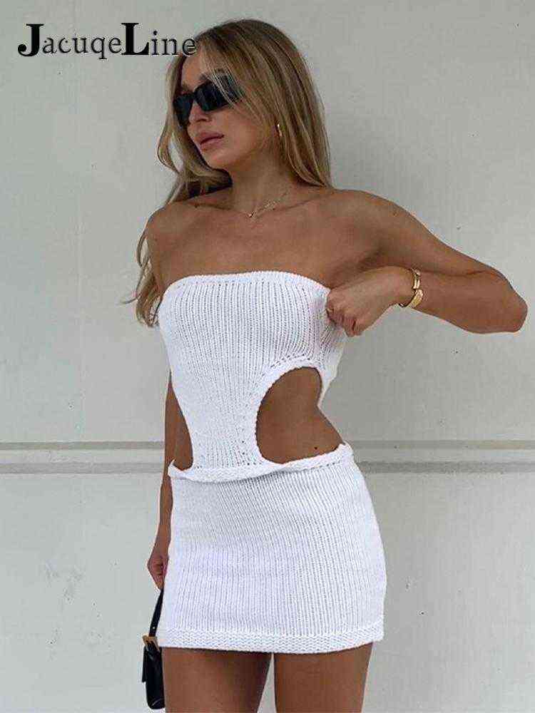Jacuqeline Strapless Sexy Cut Out Y2K Summer Dresses Woman 2022 Knitted Party Club Sleeveless Backless Mini Bodycon Dress Prom Y220401, Navy blue
Jacuqeline Strapless Sexy Cut Out Y2K Summer Dresses Woman 2022 Knitted Party Club Sleeveless Backless Mini Bodycon Dress Prom Y220401, Navy blue