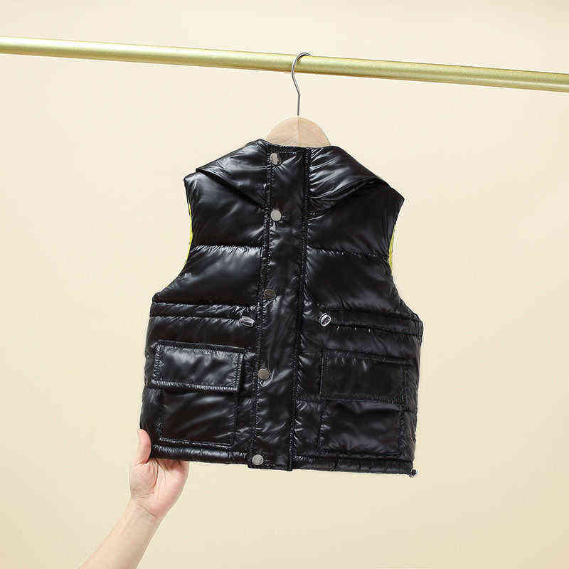 Children Winter Hooded Vest Kids Waterproof Warm Body Warmer Toddler Boys Vest Baby Girl Thicker Jacket Sleeveless Tops J220718