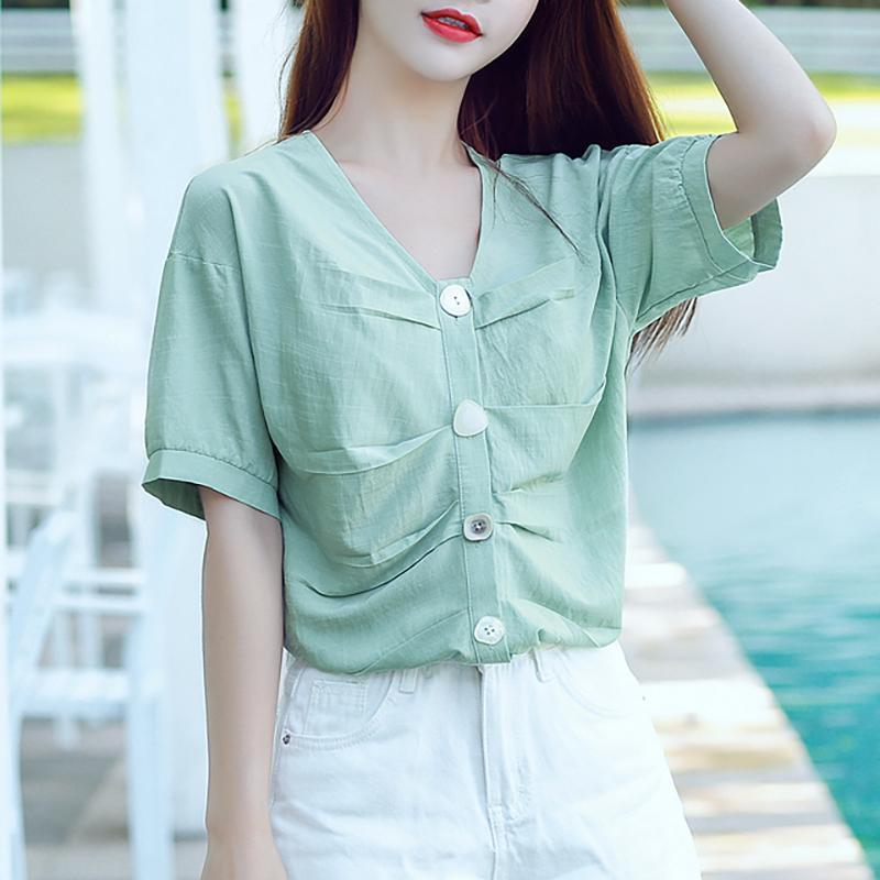 Women' Blouses & Shirts Women Elegant Chiffon V-neck Shirt Korean Fashion Woman Blusas Mujer De Moda 2022 Loose TopsWomen, Green
Women' Blouses & Shirts Women Elegant Chiffon V-neck Shirt Korean Fashion Woman Blusas Mujer De Moda 2022 Loose TopsWomen, Green