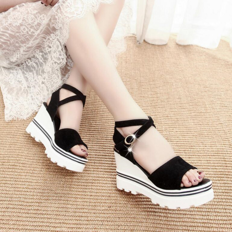 Summer High Heels Women Sandals Casual Woman Shoes Platform Wedges Sandals Peep Toe Ladies Shoes 220406
