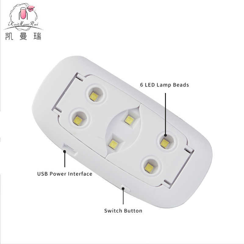 Nail Lamp 6W Mini Nail Dryer White Pink Uv LED Lamp Portable Usb Interface Very Convenient For Home Use Mini-nageltrockner Mini Secador De Unas
