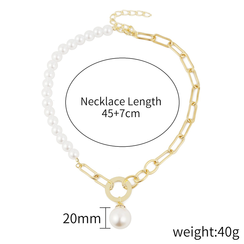 Multilayered Heart Lock Necklace Baroque Pearl Necklaces for Gift