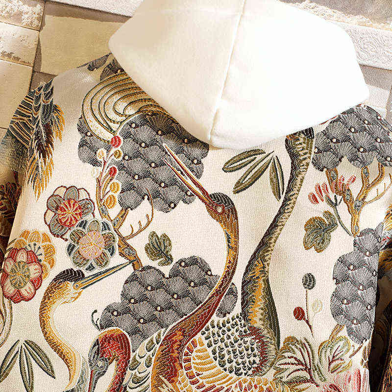 Embroidered Jacket New Fashion Stand Collar Boutique Plus Size Men Hip Hop Casual 5X bohemian Style L220726