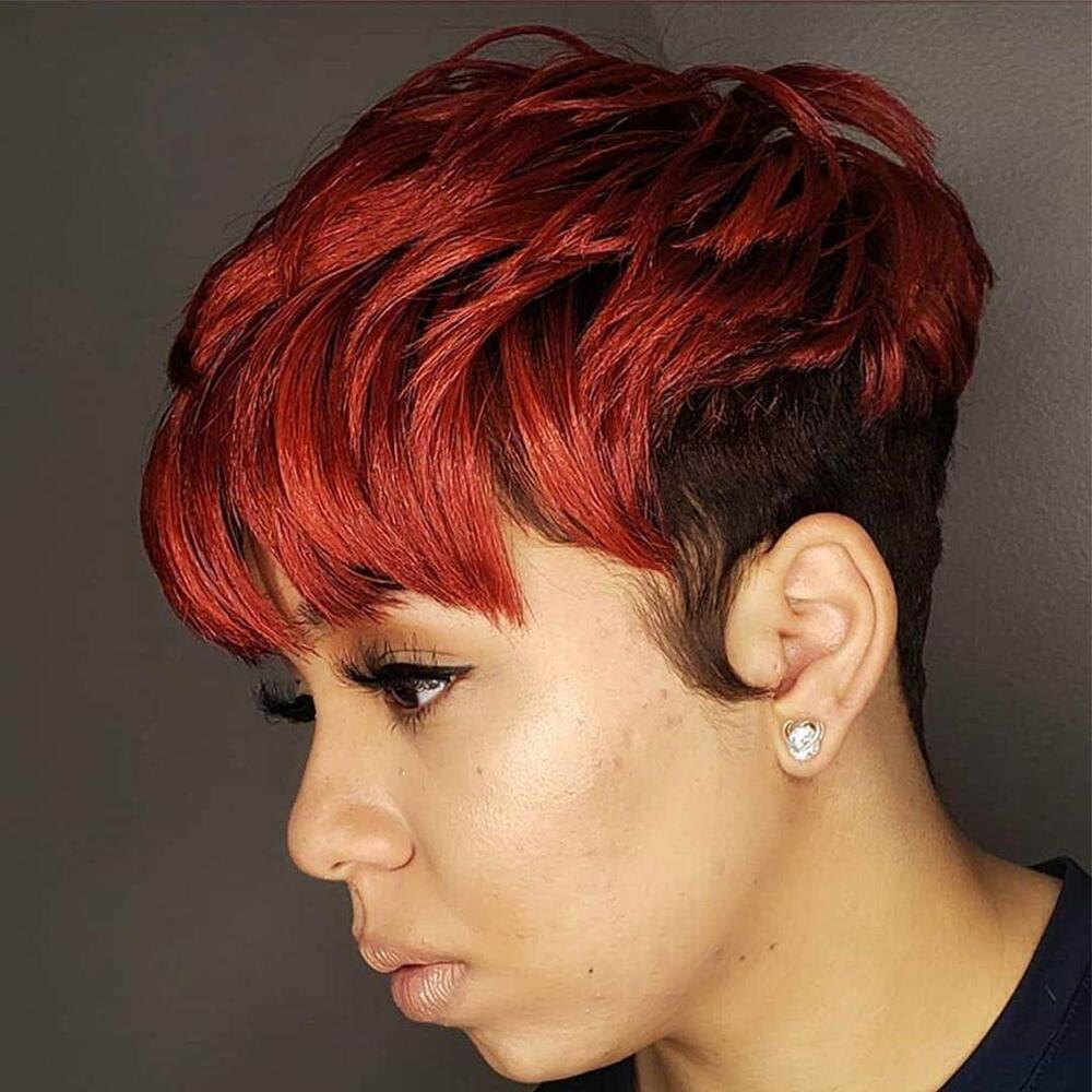 Peruvian Short Machine made Human Hair Wigs With Bangs 1B99J Ombre Color Natural straight Pixie CutWig No Lace Wigs For Black Women, #1b99j
Peruvian Short Machine made Human Hair Wigs With Bangs 1B99J Ombre Color Natural straight Pixie CutWig No Lace Wigs For Black Women, #1b99j