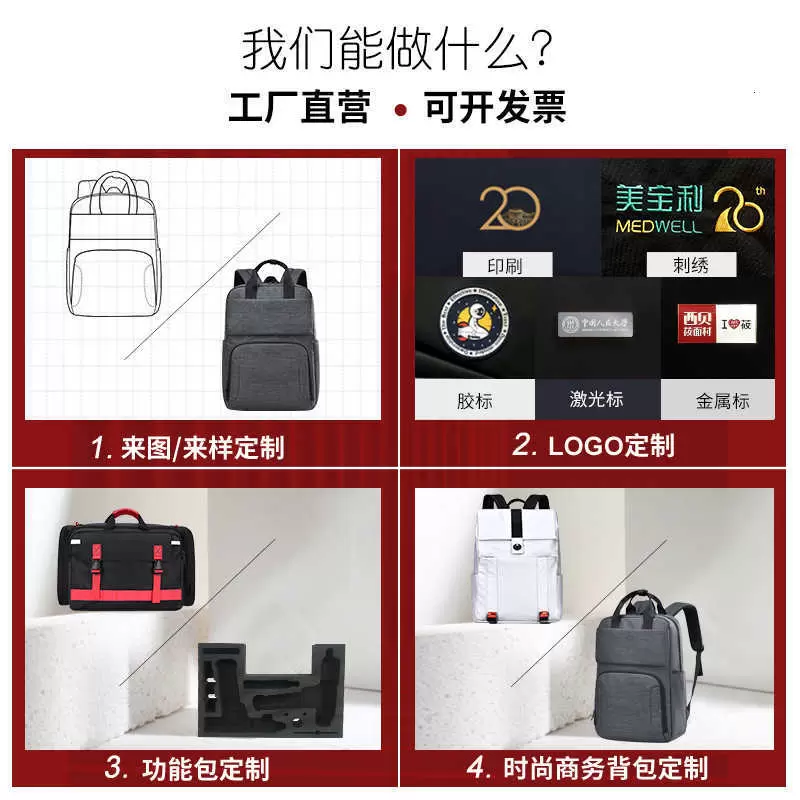 Backpack Large Capacity Busins Computer Men's Backpack Printable