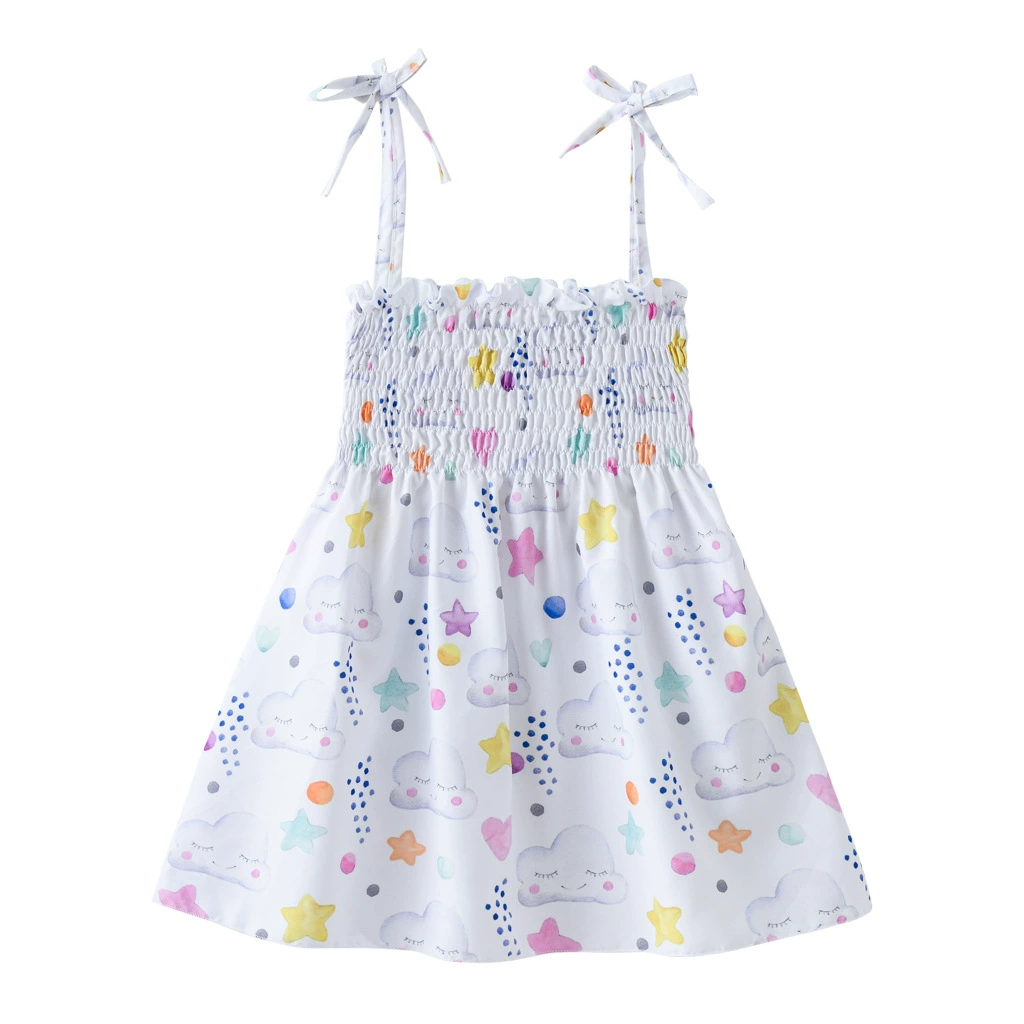 Girls Dresses Causal Summer Holiday Floral Sleeveless Spaghetti Strap Dresses, Customize