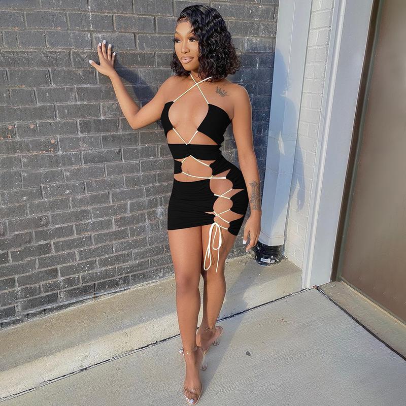 Casual Dresses Sexy Hollow Out Spaghetti Straps Mini Dress Bandage Backless Sleeveless Black Off Shoulder Night Clubwear Party Bodycon
Casual Dresses Sexy Hollow Out Spaghetti Straps Mini Dress Bandage Backless Sleeveless Black Off Shoulder Night Clubwear Party Bodycon