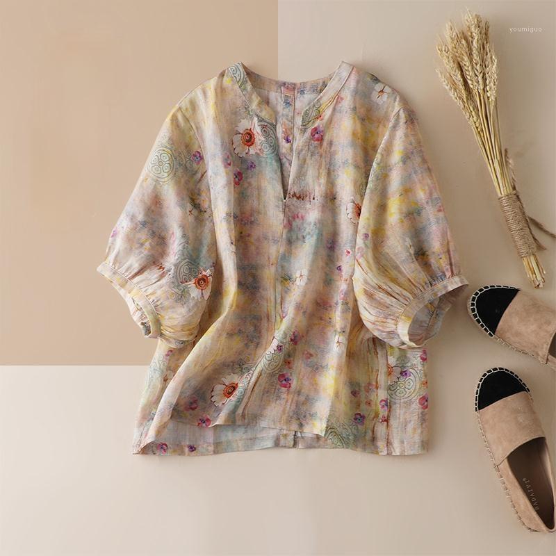 Women's Blouses & Shirts Oversized Cotton Linen Printed Women Blouse Summer Vintage 2022 Loose Batwing Sleeved Female Pulls Outwear Tops, Light yellow
Women's Blouses & Shirts Oversized Cotton Linen Printed Women Blouse Summer Vintage 2022 Loose Batwing Sleeved Female Pulls Outwear Tops, Light yellow