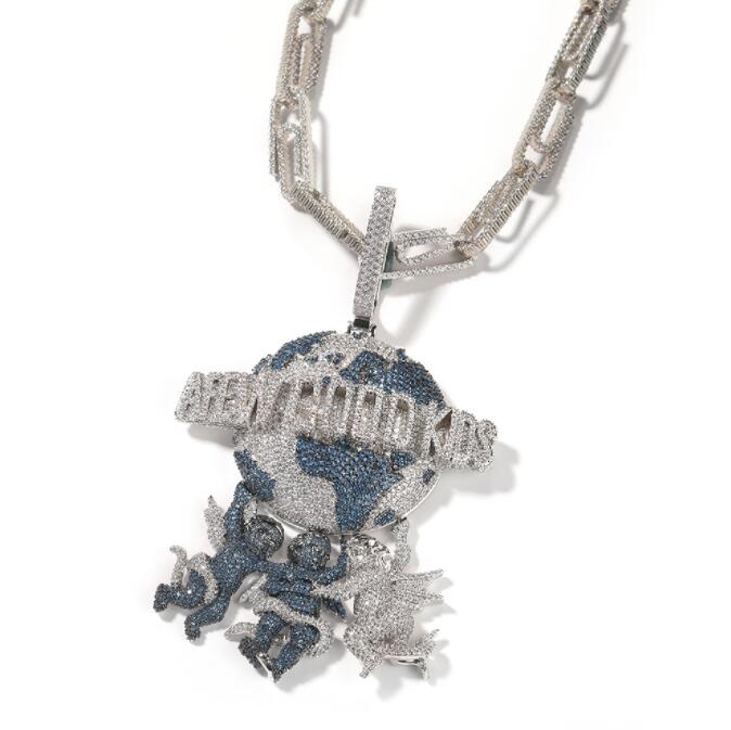 Hip Hop Pendants AAA CZ Stone Paved Bling Iced Out Afew Good Kids Little Angel Earth Necklace for Men Rapper Jewelry Gift
Hip Hop Pendants AAA CZ Stone Paved Bling Iced Out Afew Good Kids Little Angel Earth Necklace for Men Rapper Jewelry Gift