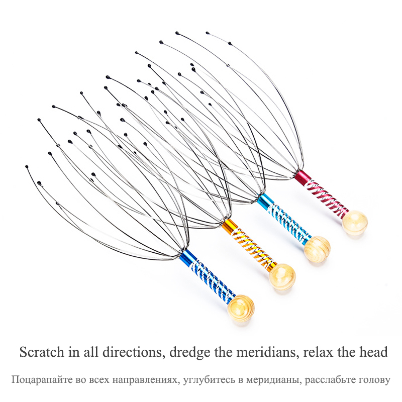 Decompression Toy Octopus Head Scalp Relaxation Massage Pain Relief Body Massager Stress Release Relaxing Claw Metal Massager Device Unisex 20pcs/