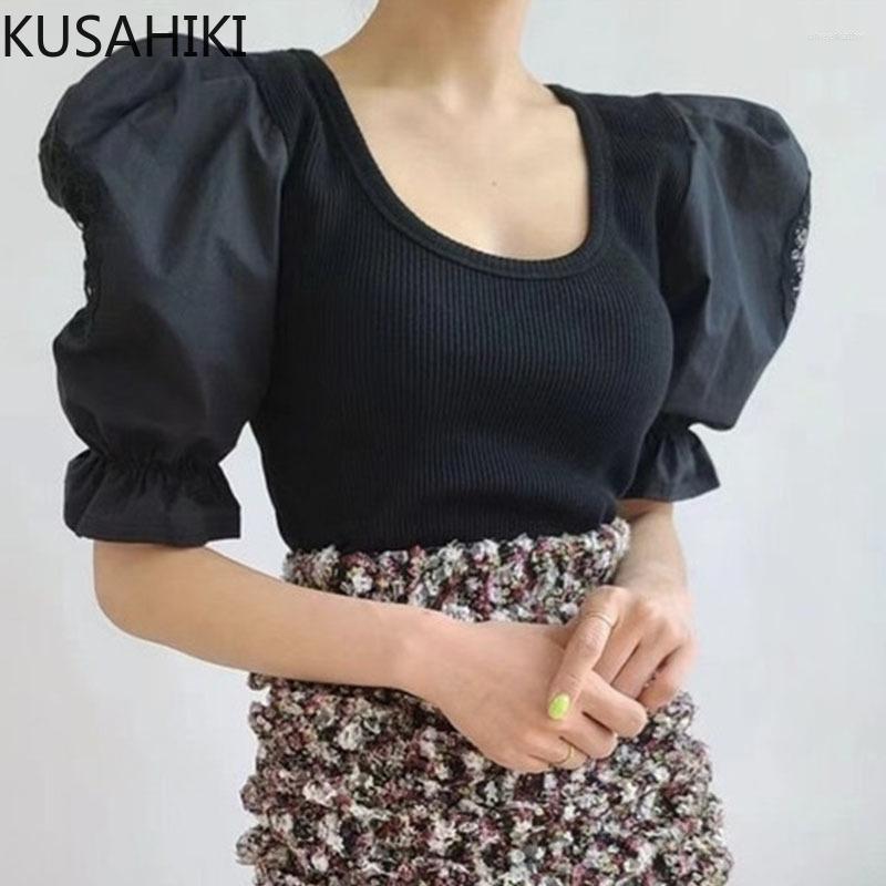 Women's Blouses & Shirts Fashion Knitted Patchwork Women Korean Chic Summer Sexy Slim Tops 2022 Puff Sleeve Blusas ShirtWomen's Chee22, Black
Women's Blouses & Shirts Fashion Knitted Patchwork Women Korean Chic Summer Sexy Slim Tops 2022 Puff Sleeve Blusas ShirtWomen's Chee22, Black