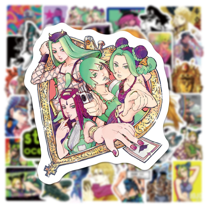 50Pcs/lot Japan Anime JoJos Bizarre Adventure Stone Ocean Stickers Graffiti Kids Toy Skateboard Phone Laptop Luggage Sticker Decals
