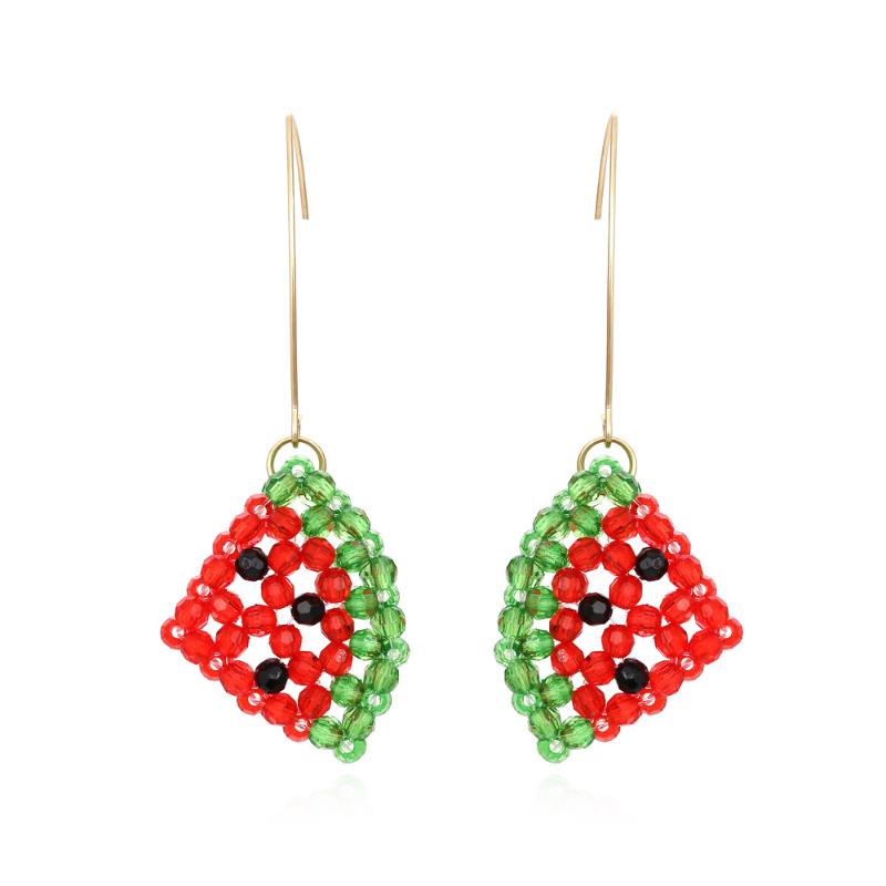 Dangle & Chandelier European Pastoral Style Hand-Woven Cartoon Watermelon Earrings Fashion Beaded Fruit For Women XGEH001
Dangle & Chandelier European Pastoral Style Hand-Woven Cartoon Watermelon Earrings Fashion Beaded Fruit For Women XGEH001