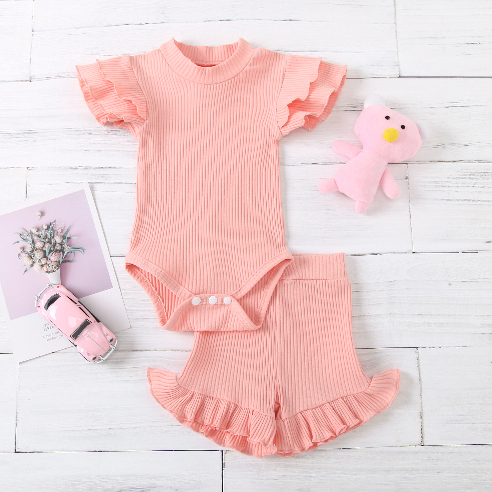 Baby Girls Clothes Set Newborns Toddler Outfits short Sleeve Romper Pink Top Shorts 2Pcs, As picture
Baby Girls Clothes Set Newborns Toddler Outfits short Sleeve Romper Pink Top Shorts 2Pcs, As picture