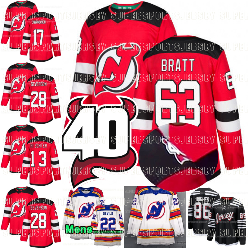 New Jerseys Devils Hockey Jerseys 40th 2022 Reverse Retro Jesper Bratt Nico Hischier Jack Hughes Yegor Sharangovich Damon Severson Mercer Johnsson Simon Nemec, Mens white away
New Jerseys Devils Hockey Jerseys 40th 2022 Reverse Retro Jesper Bratt Nico Hischier Jack Hughes Yegor Sharangovich Damon Severson Mercer Johnsson Simon Nemec, Mens white away