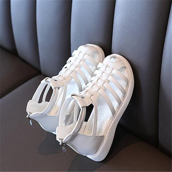 Summer Kids Girls Sandals New Style Children Baotou Hollow Sandal Retro Woven Roman Shoes Princess Shoe