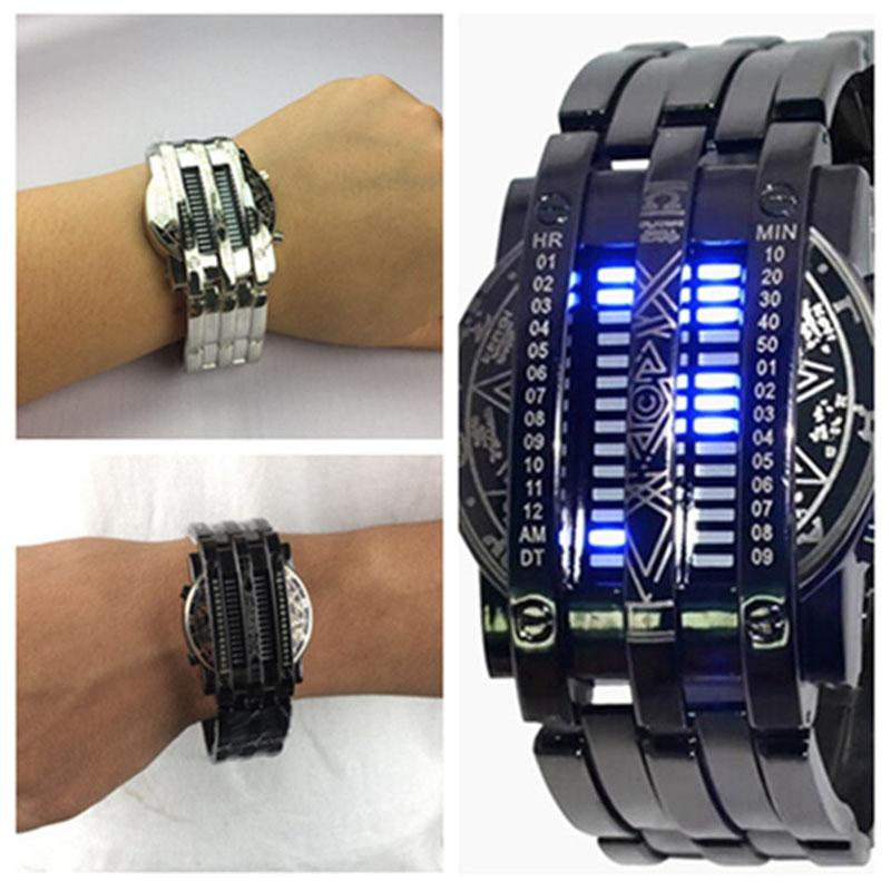 Wristwatches Fashion Binary Led Watch Men Big Watches Black Stainless Steel Multifunctional Electronic Military Sports 2022, White
Wristwatches Fashion Binary Led Watch Men Big Watches Black Stainless Steel Multifunctional Electronic Military Sports 2022, White