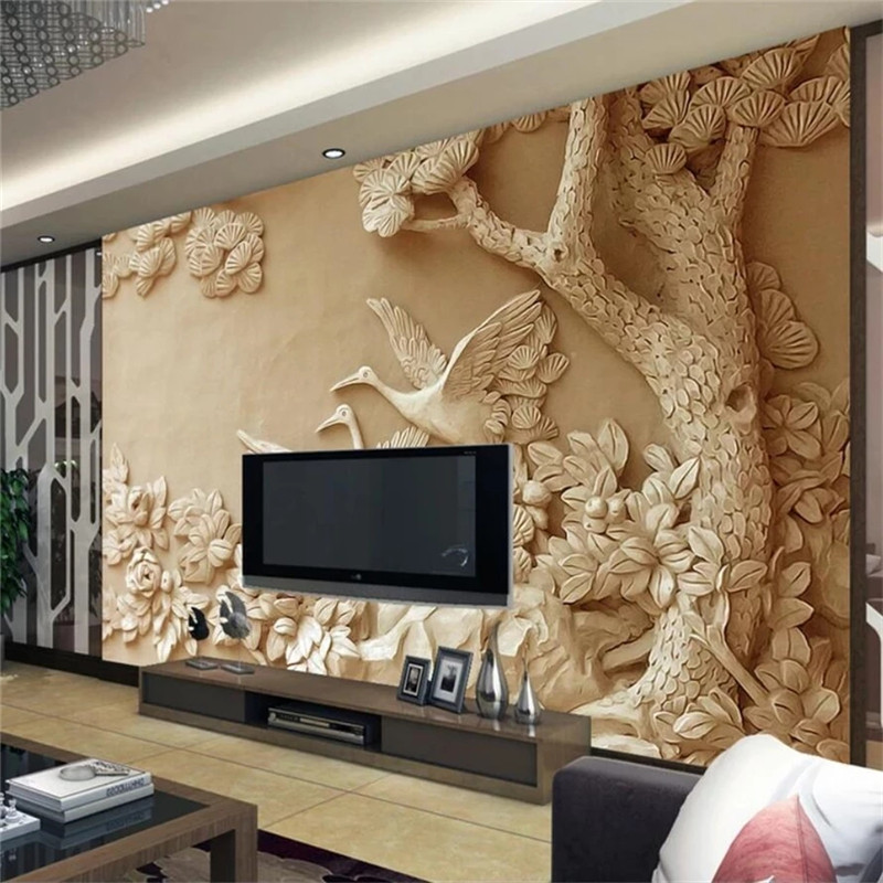 Custom Photo Wallpapers 3D Relief Tree Stereo Murals Living Room Hotel TV Background papel de parede Waterproof 3d wallpaper