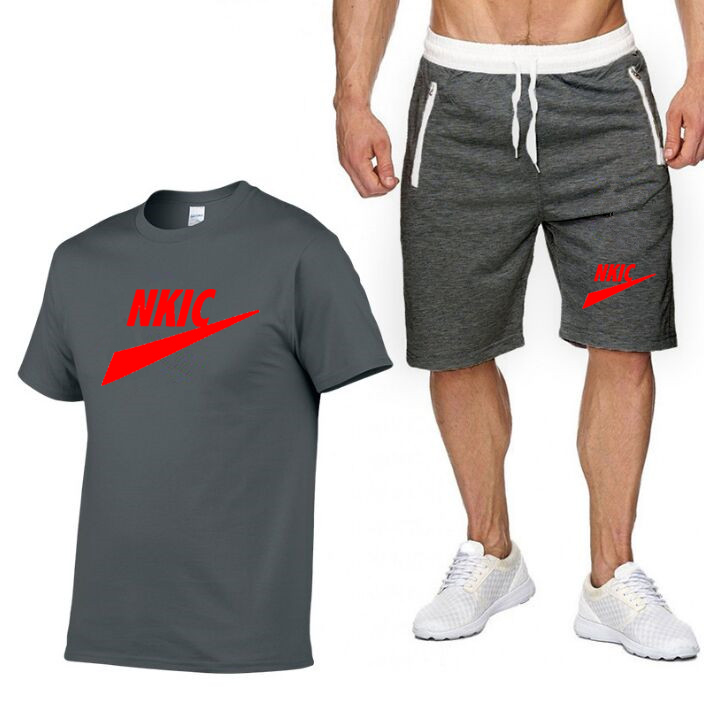 Men Fashion Brand Logo Short Sleeve Print T Shirts Shorts Tracksuit Sets Sportswear Casual 2 Pieces Set Sport Fitnees Suits High Quality, Dark grey
Men Fashion Brand Logo Short Sleeve Print T Shirts Shorts Tracksuit Sets Sportswear Casual 2 Pieces Set Sport Fitnees Suits High Quality, Dark grey