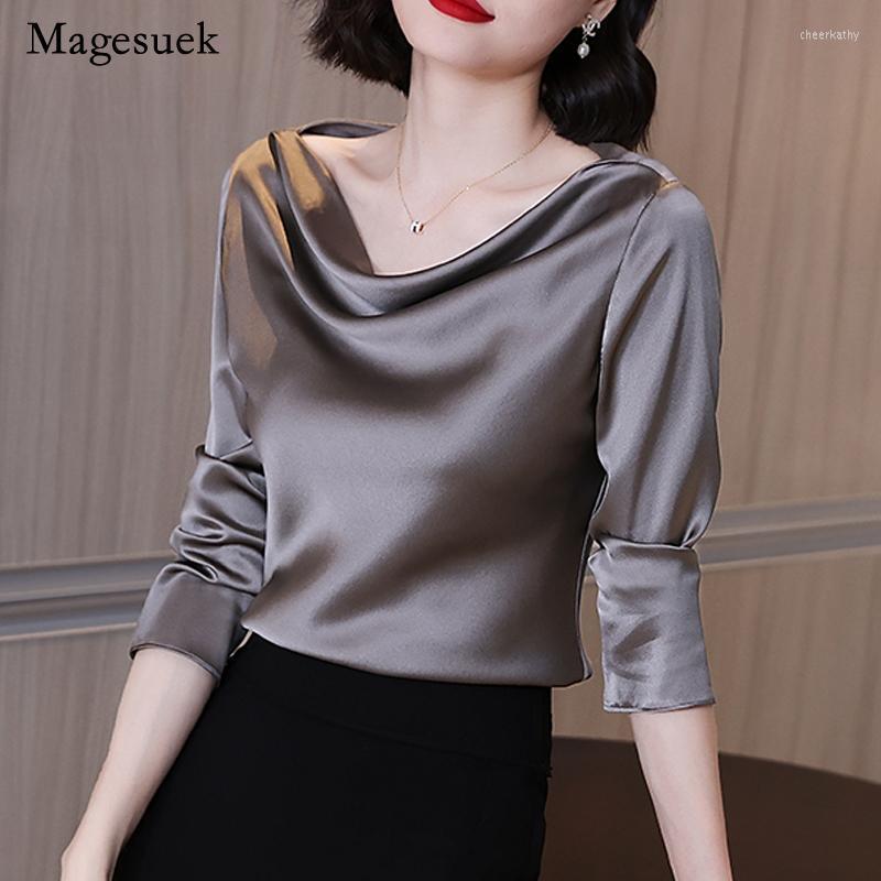 Women's Blouses & Shirts Elegant Satin Shirt Blouse Women Swing Collar Solid Chic Silk Female Office Tops Long Sleeve Casual Loose 20122Wome, Gray
Women's Blouses & Shirts Elegant Satin Shirt Blouse Women Swing Collar Solid Chic Silk Female Office Tops Long Sleeve Casual Loose 20122Wome, Gray