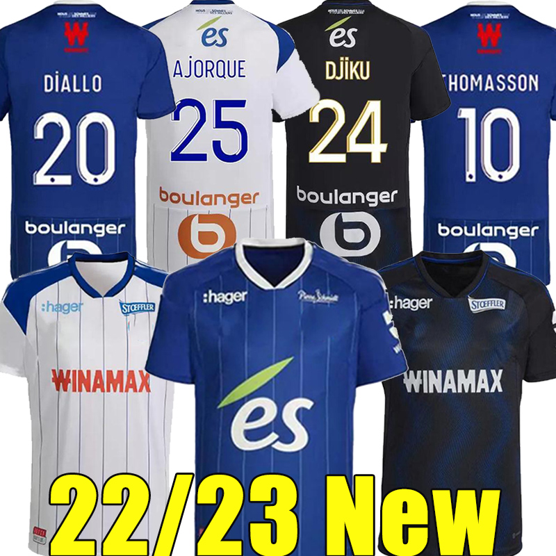 22/23 RC Strasbourg Alsace soccer jerseys maillot de foot home blue 2022 2023 AHOLOU THOMASSON LiEnard Diallo DJIKU AJORQUE Gameiro football shirts away third, Sitelasibao 22-23 away
22/23 RC Strasbourg Alsace soccer jerseys maillot de foot home blue 2022 2023 AHOLOU THOMASSON LiEnard Diallo DJIKU AJORQUE Gameiro football shirts away third, Sitelasibao 22-23 away