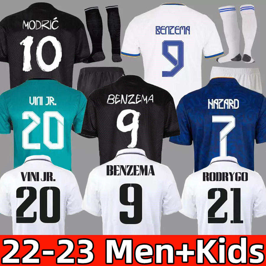 2022 2023 Real Madrids BENZEMA Jerseys VINI JR MODRIC Camavinga Rodrygo 21 22 23 Soccer Jersey KROOS HAZARD CASEMIRO Valverde camiseta Football Shirt Men kids kit, Colour 15