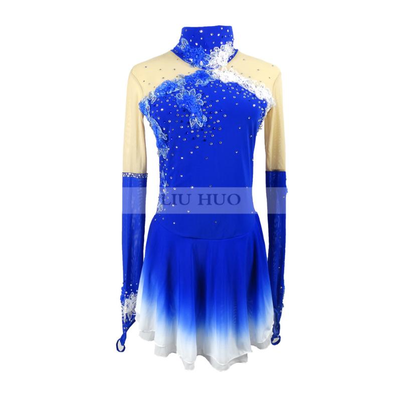 Stage Wear Ice Figure Skating Dress Women Girl Competition Long Sleeve Blue Standing Collar Flowers Ballet Roller Costume LeotardStage
Stage Wear Ice Figure Skating Dress Women Girl Competition Long Sleeve Blue Standing Collar Flowers Ballet Roller Costume LeotardStage