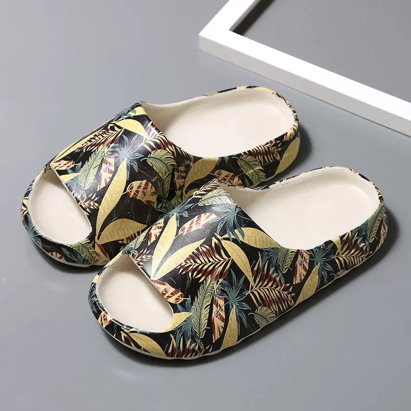 2022 hot Summer Slipper new net red coconut thick bottom step poo bathroom slipper special pattern watermark Shoes
