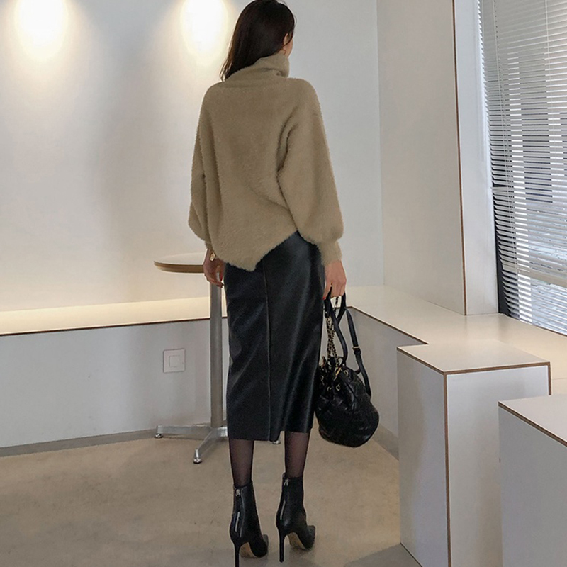 Sister Fara Spring Solid Split Half Skirt Women High Waist Slim Pencil Office Lady All-match Straight Mid s 220317