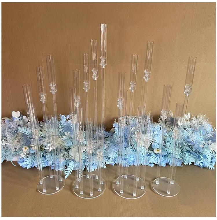 8pcs 10 heads Holders Wedding Decoration Centerpiece Candelabra Clear Candle Holder Acrylic Candlesticks for Weddings Event Party GG020 XJ260305