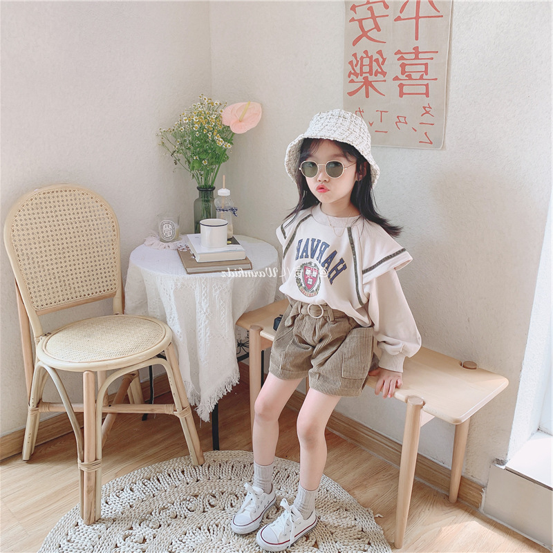 Wholesale Baby Clothes For Girls Clothing Set Autumn Kids Set Tshirt And Shorts Children Sport Suits Girl Outfits Sets 220330