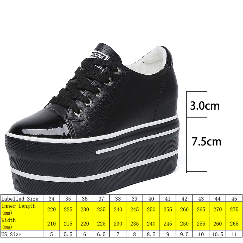 10cm 2022 Genuine Leather Thick Soler Super High Hidden Heel Platform wedge chunky shoes sneakers lace up vulcanized shoes, White
10cm 2022 Genuine Leather Thick Soler Super High Hidden Heel Platform wedge chunky shoes sneakers lace up vulcanized shoes, White