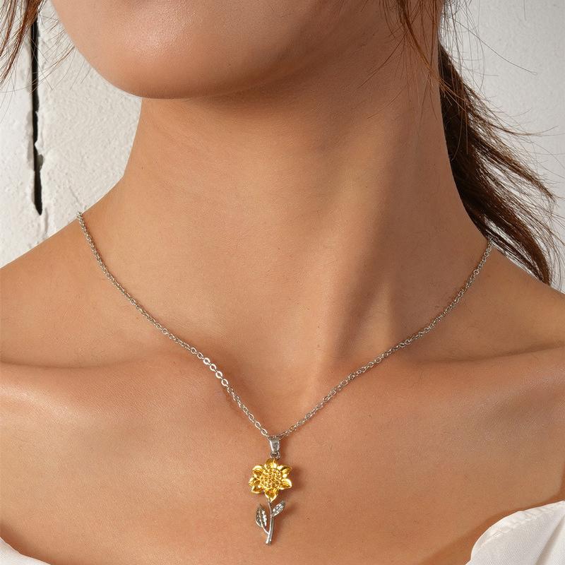 Chokers Gold Plated Sunflower Necklace For Women Jewelry Titanium Steel Zircon Pendant Choker Luxury Korean Style GiftsChokers
Chokers Gold Plated Sunflower Necklace For Women Jewelry Titanium Steel Zircon Pendant Choker Luxury Korean Style GiftsChokers