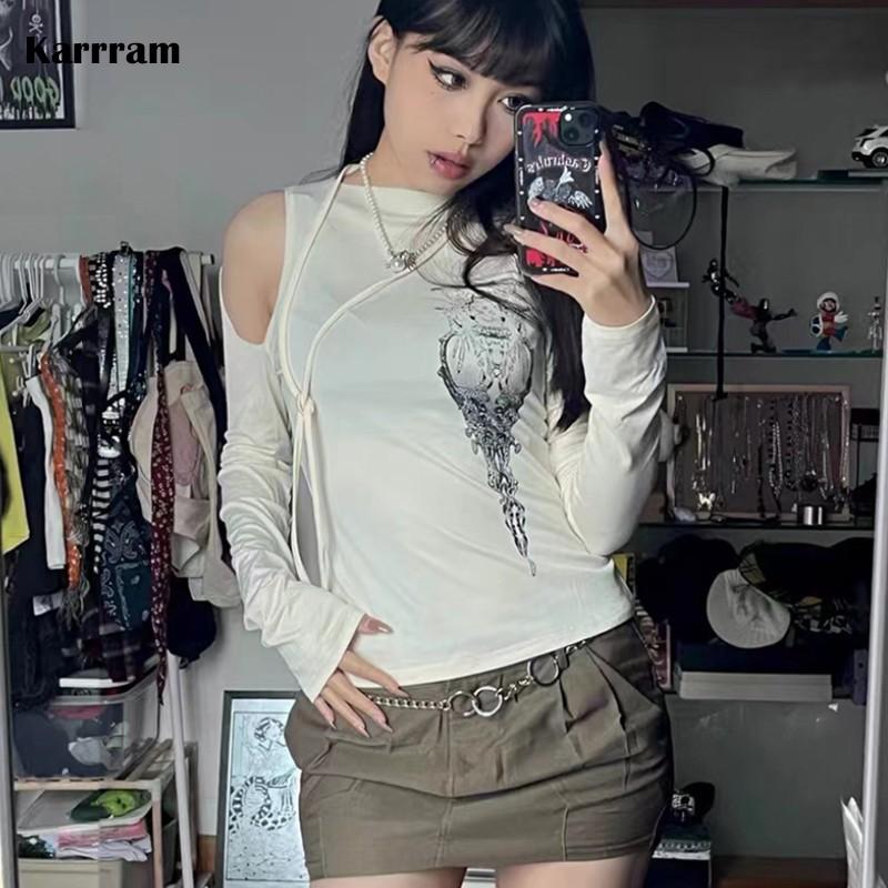 Women' T-Shirt Karrram Fairycore Grunge T-shirts Japanese Harajuku Tshirt Goth E-girls Hollow Out Bandage Tops Korean Fashion Designer Clot, Green
Women' T-Shirt Karrram Fairycore Grunge T-shirts Japanese Harajuku Tshirt Goth E-girls Hollow Out Bandage Tops Korean Fashion Designer Clot, Green