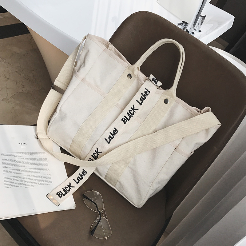 Canvas Handbags Women Men Shopping Bags Reusable Shopping Bag Colour black white Bags CX220325