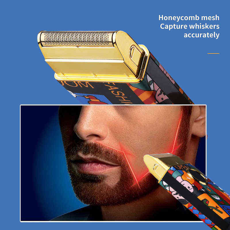 Kemei Uno Cordless Single Foil Shaver StyleCraft Graffiti Professional Lithium ion Razor Super Close Cutting WITH NO IRRITATION H220422