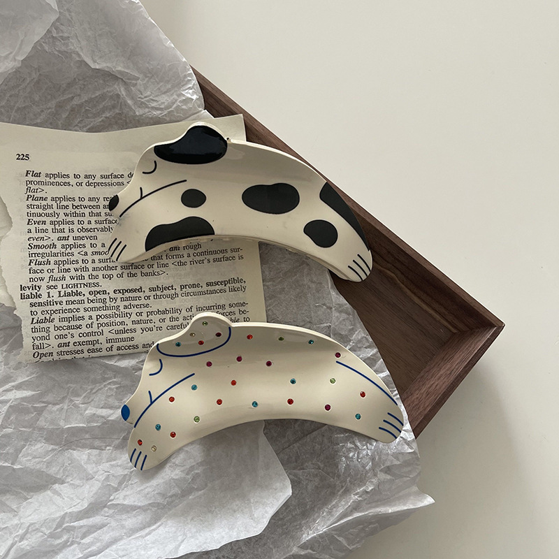 5 styles Large Acrylic Acetate Hair Claw Clip Cute Cartoon Dog Rhinestone Hair Claws Shark Clips For Women Girls