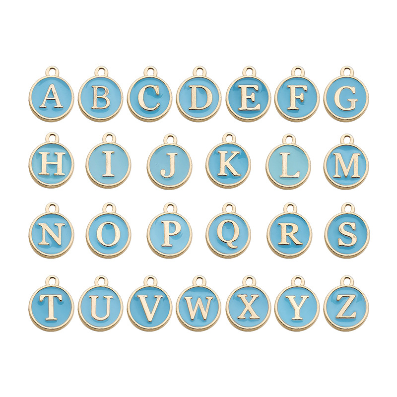 Enamel Letter Alphabet Charm Initial Pendant for Bracelet Bangle Necklace Making 26PCS/Bag