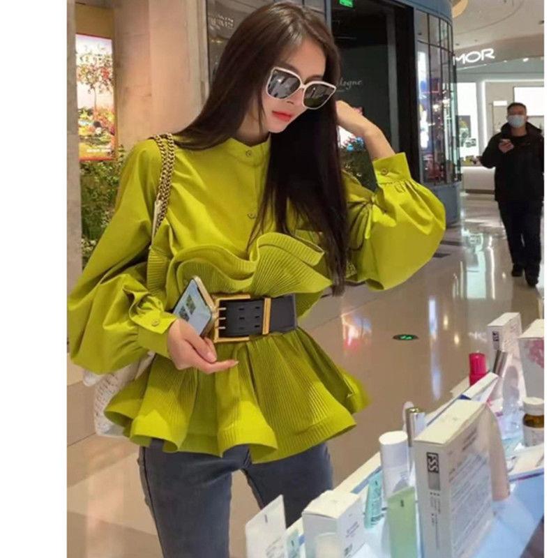 Women' T-Shirt 2022 Autumn Arrive Women Pleated Bud Full Sleeve Solid Top Cinched Patchwork With Swing Single Breasted TopWomen, Black
Women' T-Shirt 2022 Autumn Arrive Women Pleated Bud Full Sleeve Solid Top Cinched Patchwork With Swing Single Breasted TopWomen, Black