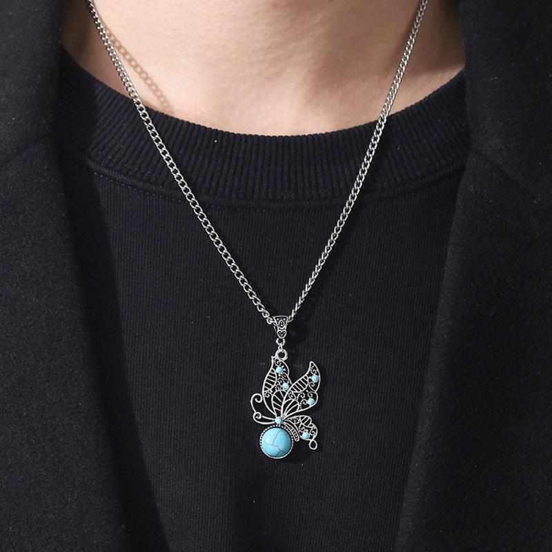 Pendant Necklaces Fashion Trend Bohemian Style Turquoise Butterfly Necklace Metal Retro Design Girl Party Exquisite Creative Gift Jewelry
Pendant Necklaces Fashion Trend Bohemian Style Turquoise Butterfly Necklace Metal Retro Design Girl Party Exquisite Creative Gift Jewelry