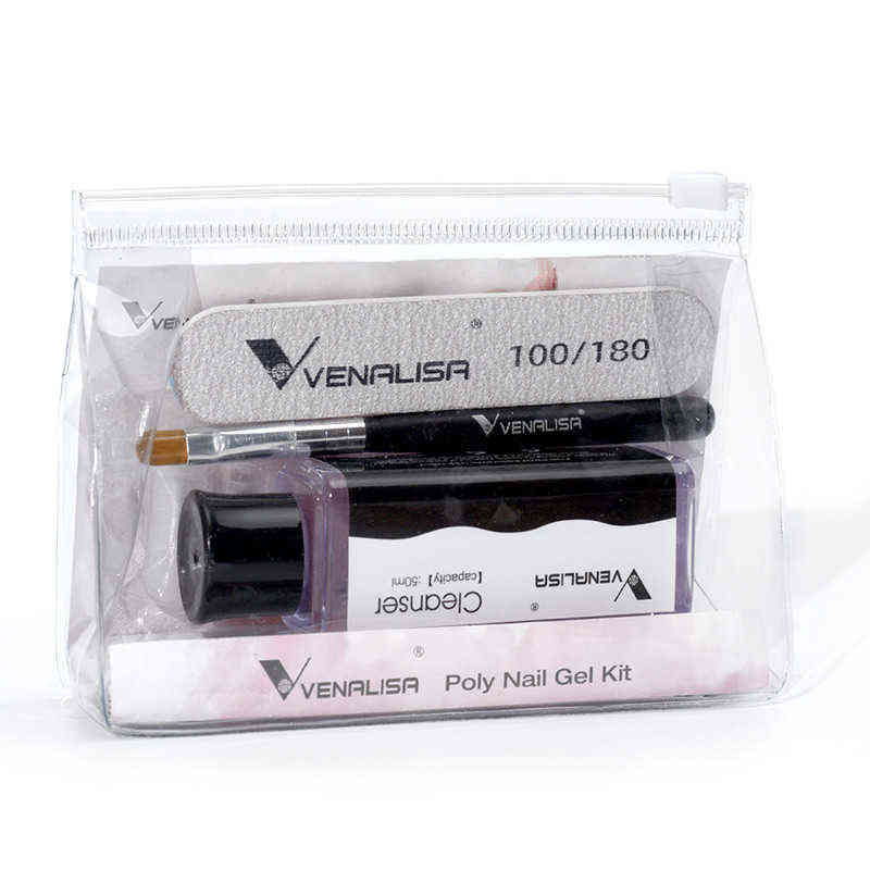 NXY Nail Gel Poly Kit Tips Brush Slip Solution Glitter Neon Camouflage Polish Extension File Set 0328