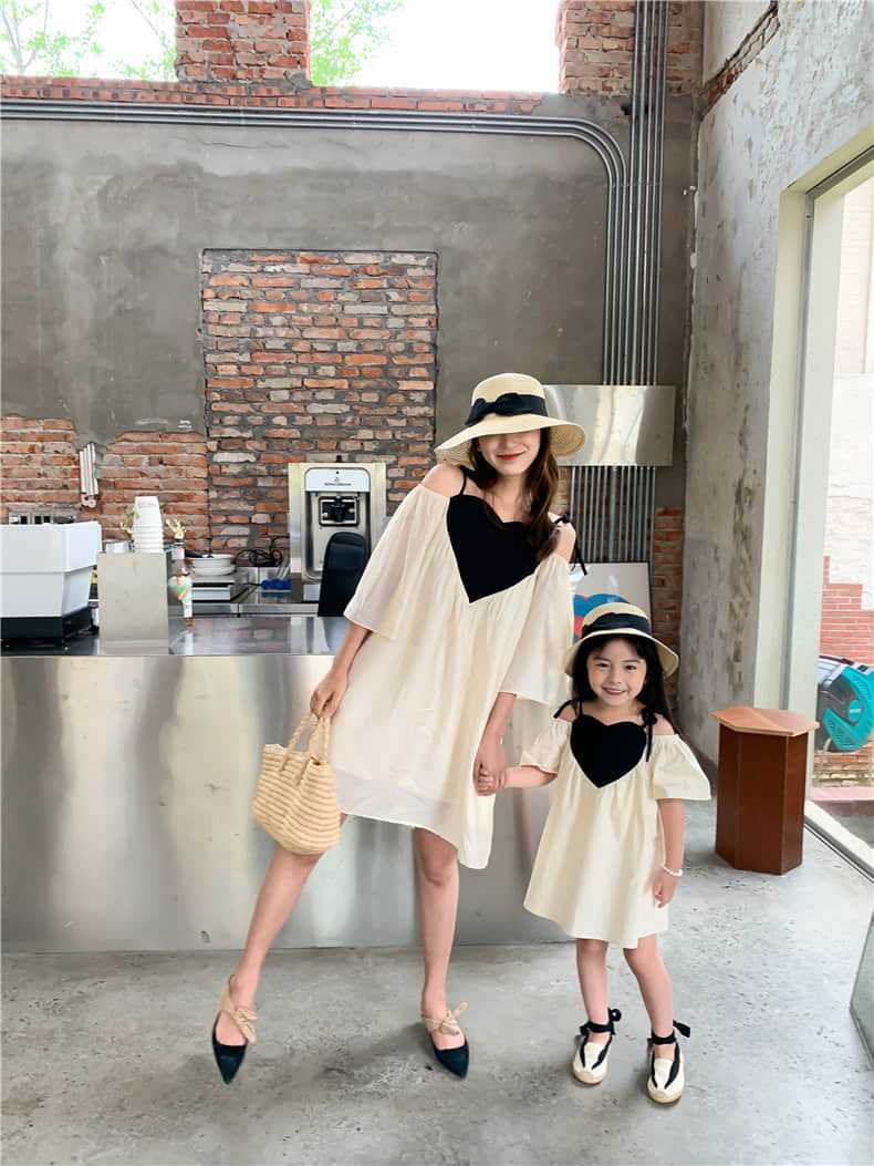 Parent Child Dress Summer Mother Daughter Girls' Three Dimensional Love Age Reducing 220426