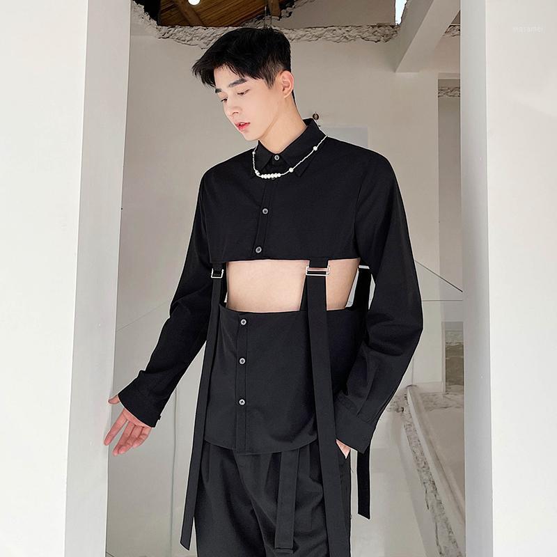 Men's Casual Shirts Spring Summer Hollow Out Men Shirt Adjustable Ribbon Fashion Sexy Harajuku Korean Black Long Sleeve Blouse Camisas
Men's Casual Shirts Spring Summer Hollow Out Men Shirt Adjustable Ribbon Fashion Sexy Harajuku Korean Black Long Sleeve Blouse Camisas