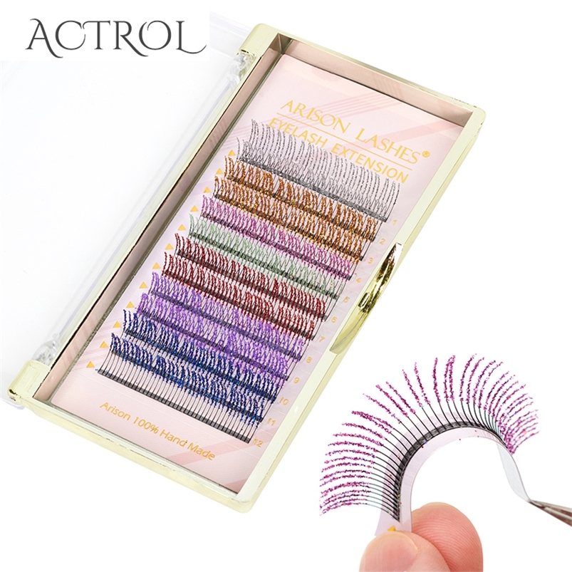 12 Strips Mix Colors Fashion Glitter Extensions C Curl 0.15mm Shiny Colorful False Eyelash Individual lashes For Makeup 220613
12 Strips Mix Colors Fashion Glitter Extensions C Curl 0.15mm Shiny Colorful False Eyelash Individual lashes For Makeup 220613